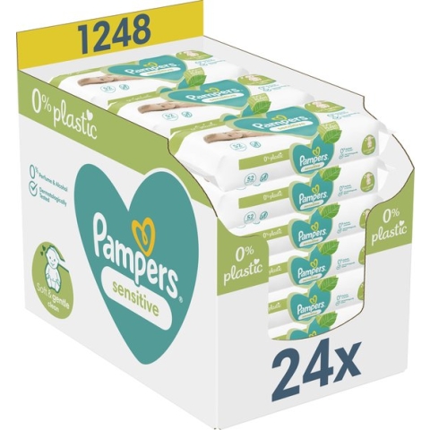 Pampers Sensitive Billendoekjes 0% plastic - 1248 Babydoekjes