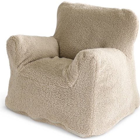 Petite Amélie ® Teddy Zitzak Kind - Kinderfauteuil (1-4 jaar) - Wasbare Hoes - Zachte & fijne Zit door Visco Schuim Vulling - Je Kindje kan Overal Gezellig bij komen zitten - Beige Zand