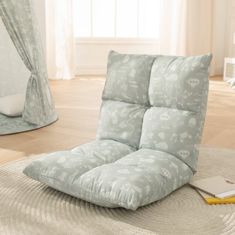 howa 2 in 1 Kinderfauteuil + Kinderlounger Vloerstoel vor Kinderen - 6-voudig verstelbare rugleuning "seaworld" 86022