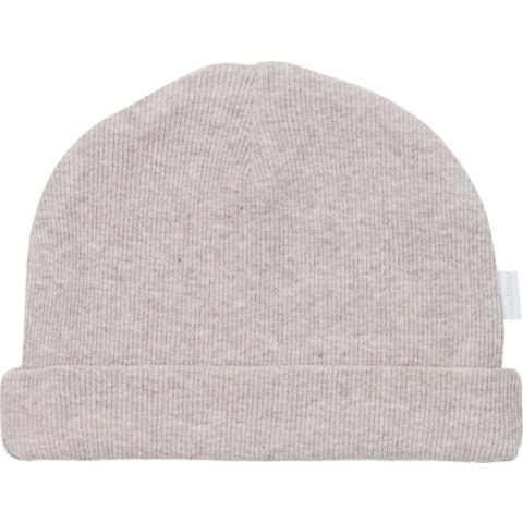 Noppies U Hat Rib Nevel Unisex Muts Maat 0M-3M - Taupe Melange