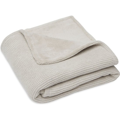 Jollein Baby Deken Wieg 75x100cm Basic Knit - Nougat/Fleece