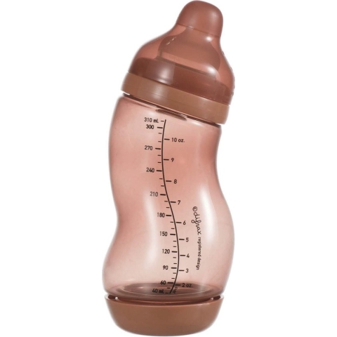 Difrax Babyfles 310 ml Wide - S-fles - Anti-Colic - Roodbruin - 1 stuk
