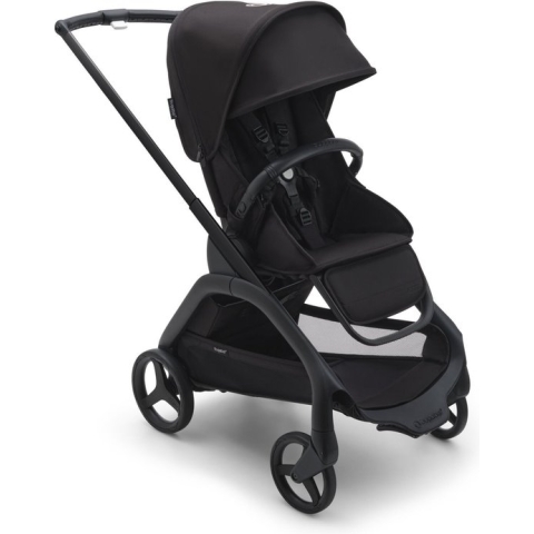 Bugaboo Dragonfly urban kinderwagen, lichtgewicht in elke stand met één hand inklapbaar, zwart onderstel en zwart zonnekap