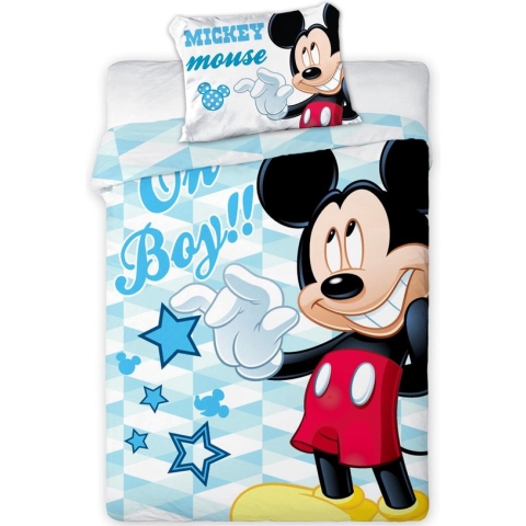 Disney Mickey Mouse Oh Boy!! - BABY dekbedovertrek - 100 x 135 cm - Multi