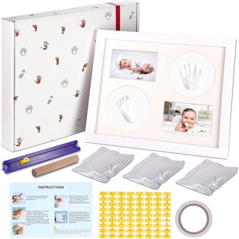Babyfotolijst Set \ posters voor de kinderkamer - Baby Hand en Footprint Kit \ kit voor pasgeboren jongens/meisjes - baby fotolijst, Fotolijstplank