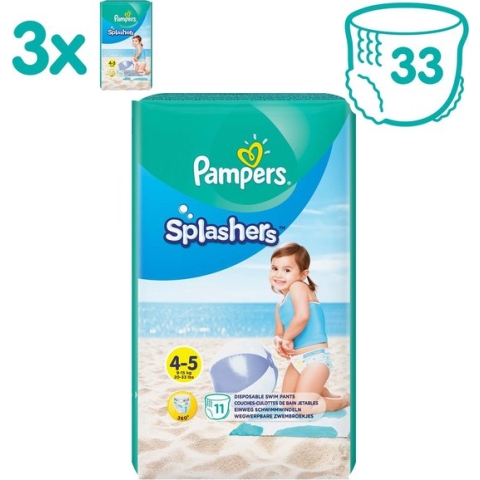 Pampers Splashers Wegwerpbare Zwemluiers - Maat 4-5 (9-15 kg) - 33 stuks - Voordeelverpakking