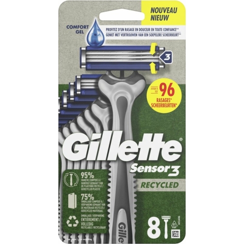 Gillette Sensor3 Recycled Wegwerpmesjes - 8 stuks