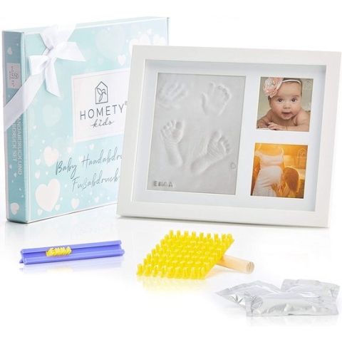 Baby Fotolijstje met Klei Afdruk Gipsafdruk baby - - Kraamcadeau jongens Kraamcadeau meisjes – Pasgeboren Baby – Geboortecadeau afdrukkenset