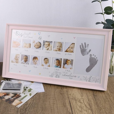 Babyfotolijst Set \ posters voor de kinderkamer - Baby Hand en Footprint Kit \ kit voor pasgeboren jongens/meisjes - baby fotolijst, Fotolijstplank