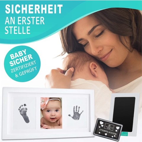 Baby Fotolijstje met Klei Afdruk Gipsafdruk baby - - Kraamcadeau jongens Kraamcadeau meisjes – Pasgeboren Baby – Geboortecadeau afdrukkenset