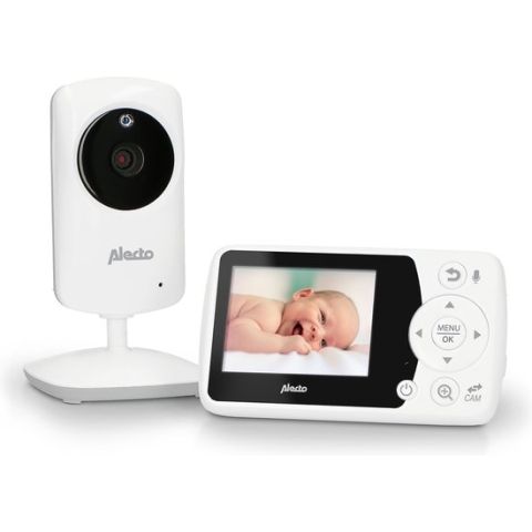Alecto BO64 - Uitbreidbare Babyfoon met Camrera - Temperatuurweergave - Wit
