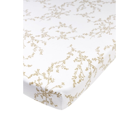 Meyco Baby Branches hoeslaken boxmatras - sand - 75x95cm