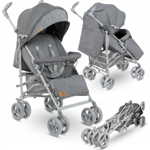 Lionelo Irma - Buggy - Wandelwagen- Lichte 7kg - tot 15 kg - Geveerde wielen - 360° - tot 5 jaar - Opbergmand - Verstelbare handgreep - Snel inklapsysteem - Compact formaat