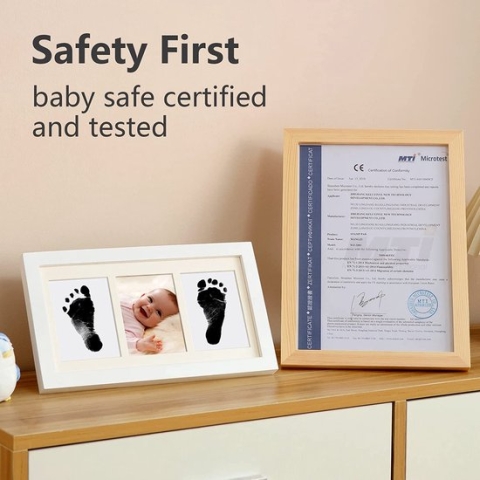 Baby Fotolijstje met Klei Afdruk Gipsafdruk baby - - Kraamcadeau jongens Kraamcadeau meisjes – Pasgeboren Baby – Geboortecadeau afdrukkenset