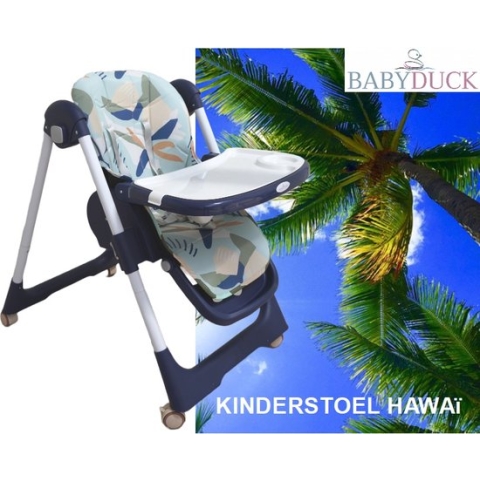Verstelbare kinderstoel | BDK-HIGH CHAIR-HAWAÏ | kinderzetel - Inklapbare Eetstoel - Afneembare plaat - Verstelbaar Baby Stoel