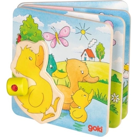 Goki Houten Mini-boekje: Eendjes 10 Cm