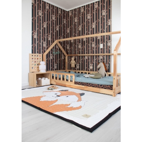 Love by Lily - groot speelkleed baby - 200x150 cm - Speeltapijt - Vos - Wit/Roest