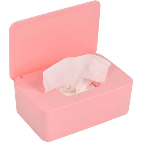 BillendoekjesDoos - Zinaps Nat Wipes Box Tissue Box Case met deksel Nat Wipes Dispenser Stofdicht Houder Tissue Opbergdoos Servet Opbergdoos (Roze) (WK 02129)
