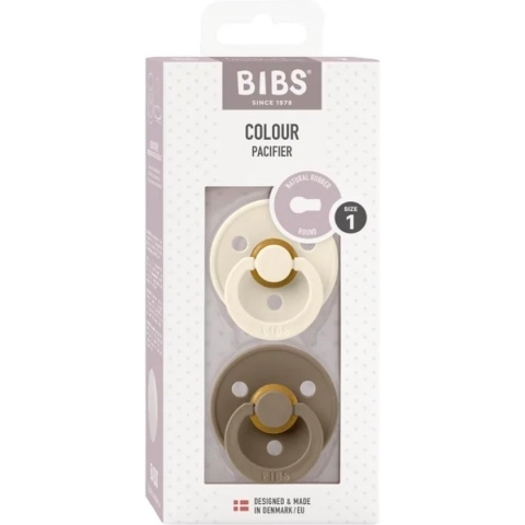 BiBS - Colour Pacifier - Stage 1 Fopspeen - 2 stuks - Dark Oak / Ivory