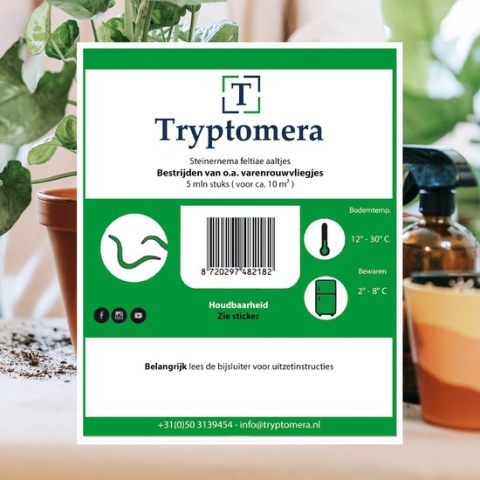 Aaltjes om rouwvliegen goedkoop te bestrijden 10m² of circa 20 kamerplanten - aaltjes tegen rouwvliegjes - Biologisch bestrijden van rouwvliegen - bestrijd poppen van trips, larven van taxuskever, fruitmot - 5 miljoen aaltjes