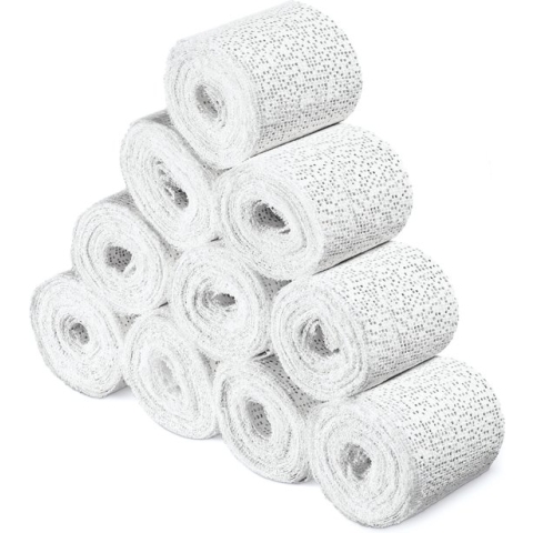 Navaris gipsverband kit - Huidvriendelijk gipsbuik pakket - Voor kunst, handvaardigheid, modelbouw en mallen - Set van 10 rollen - 3 m x 5 cm