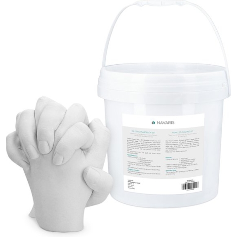 Navaris 3D gipsafdruk set XXL - Voor handen of voeten - Handgietset met mengemmer van 10 liter - Voor volwassenen, kinderen en baby's - pH-neutraal