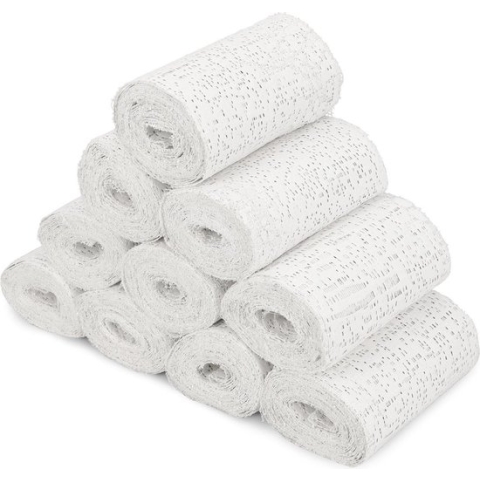 Navaris gipsverband kit - Huidvriendelijk gipsbuik pakket - Voor kunst, handvaardigheid, modelbouw en mallen - Set van 10 rollen - 3 m x 15 cm