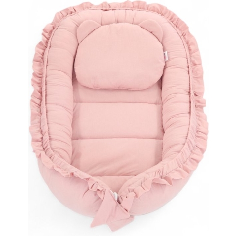 Babynestje - FRILL - Babynest SET met kussen - Roze
