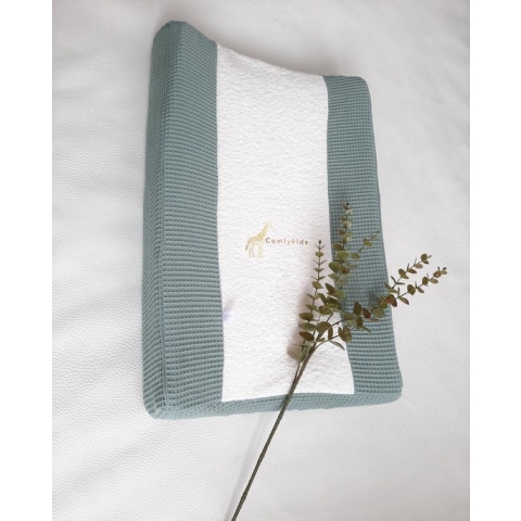 Aankleedkussenhoes | Comfykids| Oudgroen | Wafelstof | Badstof | Comfortabel | Soft