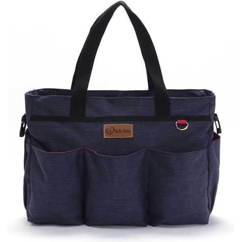 Decopatent® Luiertas Schoudertas - Baby Verzorgingstas - Incl Verschoningsmatje & Flessenhouder - Vakken - Jongens/Meisjes - Blauw