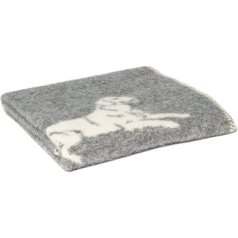 WOOOL® | Wollen Babydeken | DOG (Grijs) | 65x90cm | Kinderdeken | 80% Nieuw-Zeelandse Wol - 20% Katoen | Dekentje