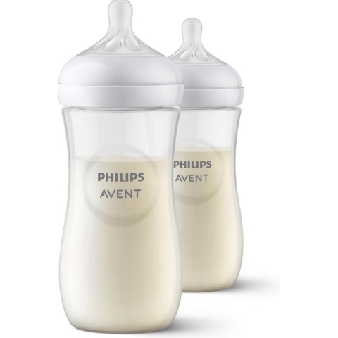 Philips Avent Natural Response Babyfles - 2 Flessen - 330 ml - 3+ maanden - Snelheid 4-speen - SCY906/02