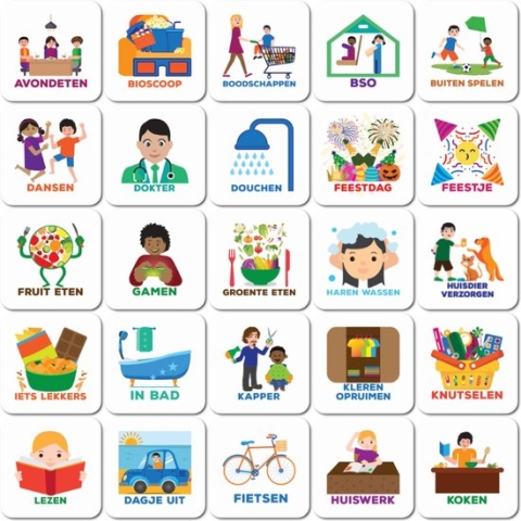 Brute Strength - Magnetische pictogrammen voor weekplanner planbord (2) - 50 stuks - voor kinderen - dagritme – autisme planner - magneetjes - routine