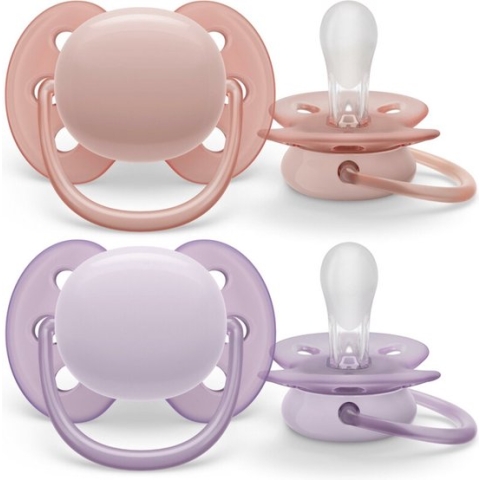 Philips Avent SCF091/31 - Fopspeen Ultra Soft - 0 tot 6 Maanden - Verpakking van 2
