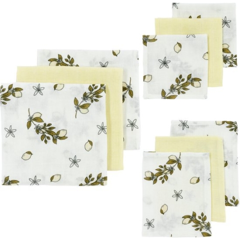 Meyco Baby Lemon starterset - 9-pack - hydrofiel - soft yellow