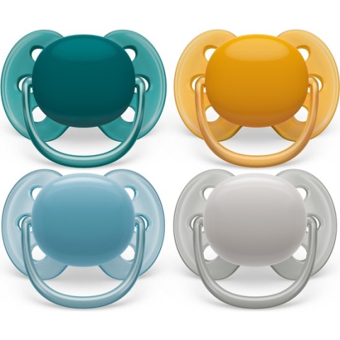 Philips Avent SCF091/36 - Fopspeen Ultra Soft - 6 tot 18 Maanden - Verpakking van 4