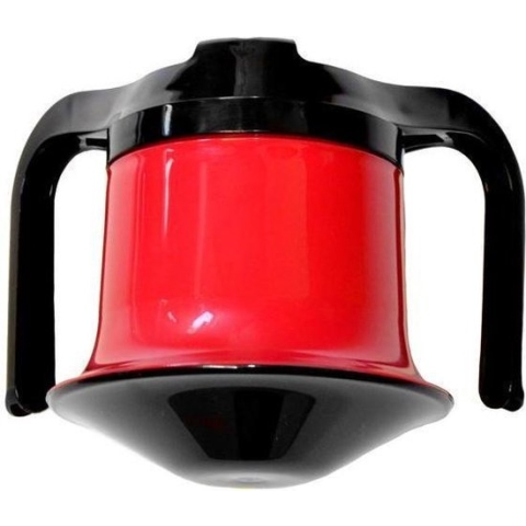 Tuimelbeker met 2 handvatten, deksel en tuitje: 250 ml rood