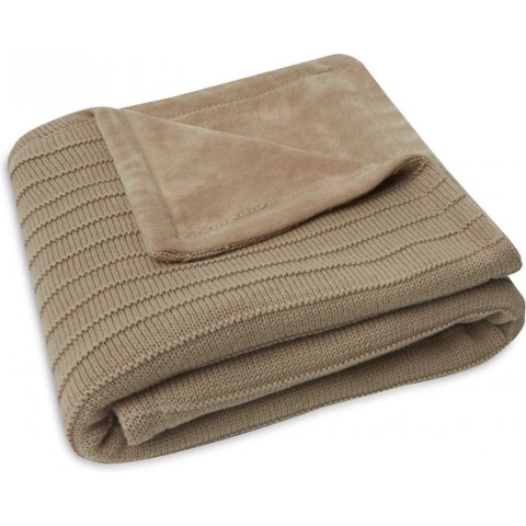 Jollein Baby Deken Ledikant Velvet Pure Knit - Biscuit - GOTS