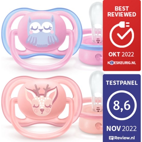 Philips Avent Ultra Air SCF085/02 - Fopspeen - 0-6 maanden - 2 stuks