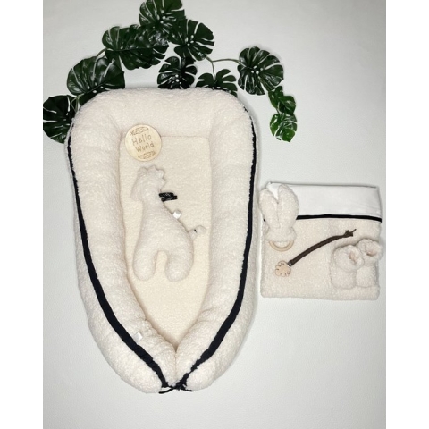 Babynest set | 7 delig| Bouclé | Teddy | Off white | Soft | Oeko-tex | Comfortabel | NU in de ACTIE