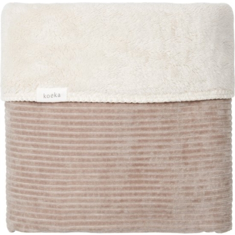 Koeka baby dekentje voor ledikant Vik - corduroy met teddy - taupe - 100x150 cm