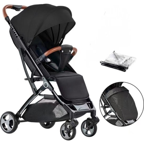 NilaFee - Buggy Luxe - Tot 25 kg - Plooibuggy - Kinderwagen - Compact - Inklapbaar - Zwart
