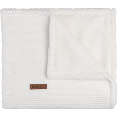 Baby's Only Wiegdeken teddy - Baby deken Sense - Dekentje voor jongens en meisjes - 1.6 TOG - 70x95 cm - Wit - Rib corduroy stof - Herfst & winter deken