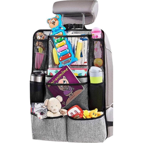Vannons - Autostoel Organizer - Auto Organizer voor Kinderen - Met iPadhouder - Grijs
