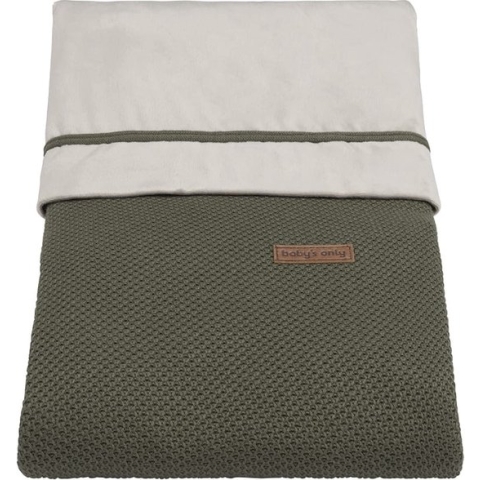 Baby's Only Gebreid baby dekbedovertrek ledikant - baby deken - Classic - 1.5 TOG - Khaki - 100x135 cm