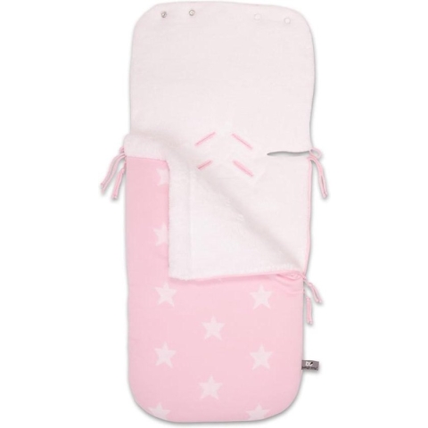 Baby's Only Voetenzak autostoel 0+ Star - Baby Roze/Wit - Geschikt voor drie- en vijfpuntsgordel