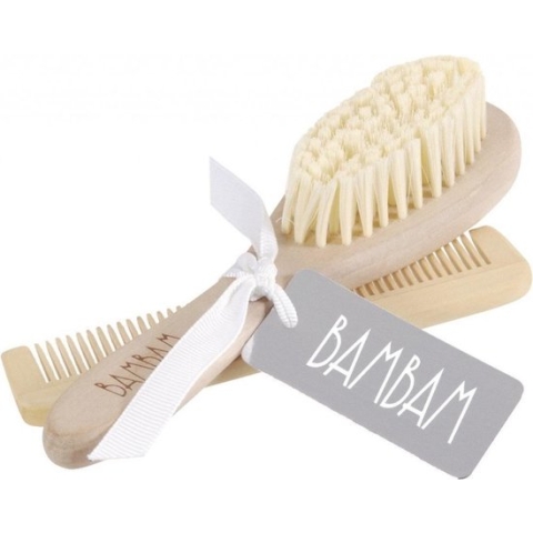 BamBam Eco-vriendelijk houten Borstel & Kam - Baby cadeau