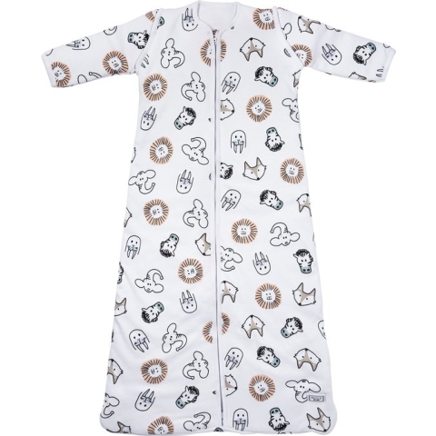 Meyco Baby Slaapzak Winter Animal - afritsbare mouwen - multicolour - 70cm - winterslaapzak