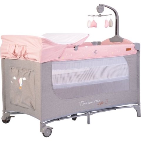 Cangaroo Once Upon A Time 3 Pink Campingbed met Aankleedvlak