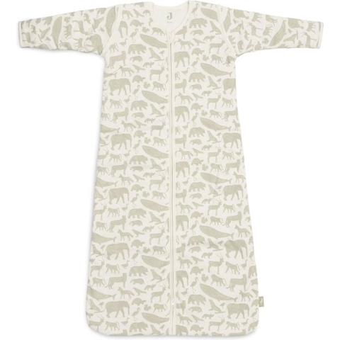 Jollein Baby Slaapzak Met Afritsbare Mouw 90cm Animals - Olive Green